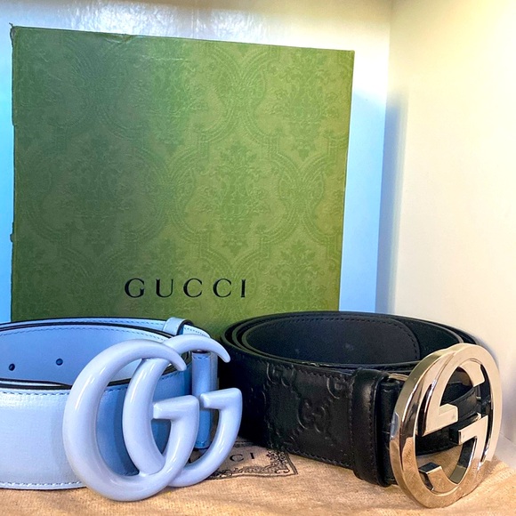 GUCCI GG INTERLOCK EMBOSSED BELT - Picture 7 of 8